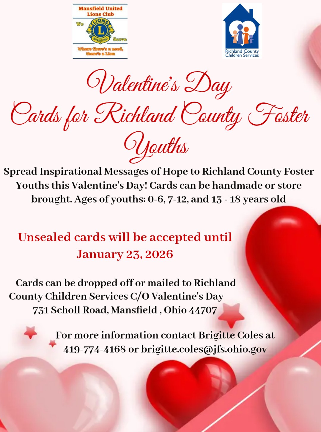 4th Annual Valentine's Day Card Drive for Youths in Foster Care